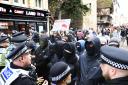 File image of 'anti-fascist' demonstrators in Cornmarket on Saturday Picture: ED NIX