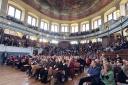 A festival audience at the Sheldonian Theatre