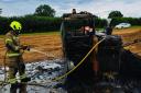 Firefighters put out tractor fire
