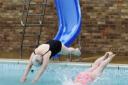 First swimmers into Chipping Norton Lido in 2010