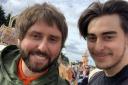 Actor James Buckley - Jay from The Inbetweeners - with fan and photographer Danny Hughes  at The Big Feastival
