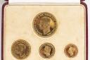 The gold specimen four-coin set fetched thousands at an Oxford auction last week.