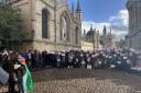More than 200 people attended a vigil in Oxford's Radcliffe Square in a show of solidarity with medics killed in Gaza