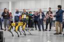 Robots SPOT and GO1 entertaining guests in new OAS building extension.