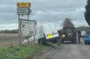 A van left the road in Sires Hill near Didcot