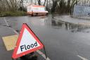 Flood sign on Osney Mead