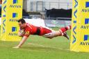 Rob Lewis goes over to put London Welsh ahead against Sale Sharks before the visitors hit back for a 52-12 victory
