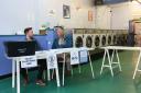 The polling station inside Ace Laundrette, Headington