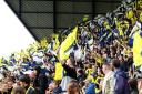 Oxford United fans in the East stand where the club are looking at introducing a section of safe standing