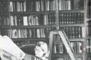 JB Priestley and wife Jacquetta in the libraryof their home near Stratford-upon-Avon