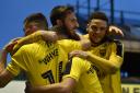 James Henry celebrates his opener for Oxford United against Plymouth Arygle Picture: Sean Hernon/PPAUK