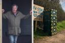 Jeremy Clarkson is selling his spuds from a set of drawers