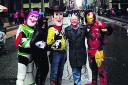 Ian Hudspeth with cartoon characters