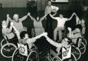 The Musical Chairs dancing group rehearse a routine in December 1986