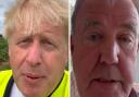 Boris Johnson and Jeremy Clarkson in their videos on Twitter