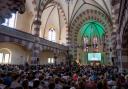 Hundred of people attended the church service in Nuremberg, Germany (Matthias Schrader/AP)