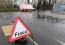 Stock image of a flood sign