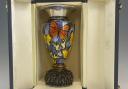The Fred Rich silver and enamel butterfly vase