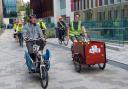Cycling on cargo bikes with dogs