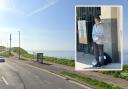 Ovingdean cliffs in Brighton and inset Anthony Stocks outside of court