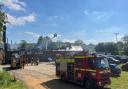 A fire ripped through Hook Norton Brewery's outbuilding this afternoon.