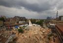 Chaos: Kathmandu’s landmark Bhimsen Tower was reduced to rubble by the massive earthquake which has devastated the impoverished Himalayan kingdom