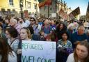 An estimated 2,000 people took part in the Refugees Welcome demonstration in Broad Street, Oxford, on September 6