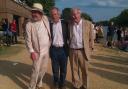 Sunny day: John Thompson (centre) with John Stein and Chris Gray at Summer Eights in 2011