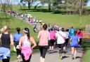 Photo: Lucy Ford.Catchline: Ox5 Run.Location: Blenheim Palace Estate, Woodstock, Oxfordshire.Date: 17th April 2016.Caption: Annual Ox5 run at Blenheim Palace. Runners taking part in a five mile charity run in aid of the Oxford Children's Hosptital whi