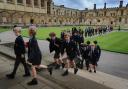 Pupils at Christ Church Cathedral school make their way through Christ Church College