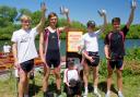 The victorious novice coxed four team from Abingdon School at the Reading Town Regatta. From left: Tom Graham, Toby Hindley, Ben Shaw, Samuel King and George Rich