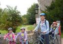 Annabel, Amelia, Joanna and George Gillington taking part in Ride and Stride