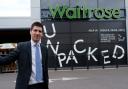 Branch manager Greg Ryan at the Waitrose store in Botley Road, Oxford - the first in the country to run a trial of greatly reduced plastic packaging and re-fillable containers.Picture: Ric Mellis3/6/2019