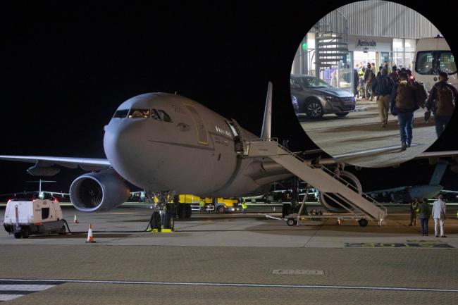 First flight of evacuated personnel from Afghanistan arrived in Oxfordshire last night