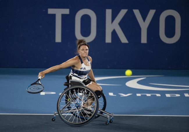 Jordanne Whiley in action at the Tokyo 2020 Paralympics Picture: imagecommsralympicsGB