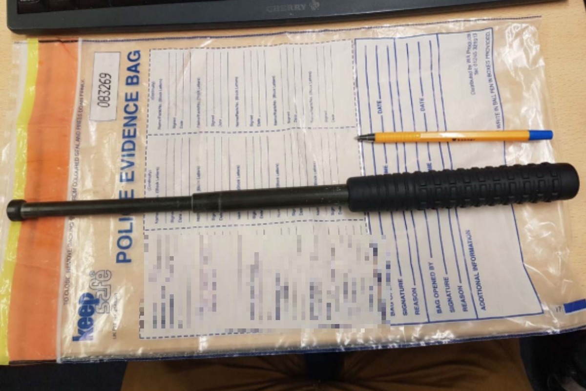 The police baton found in Adam Gardiners man bag Picture: CPS