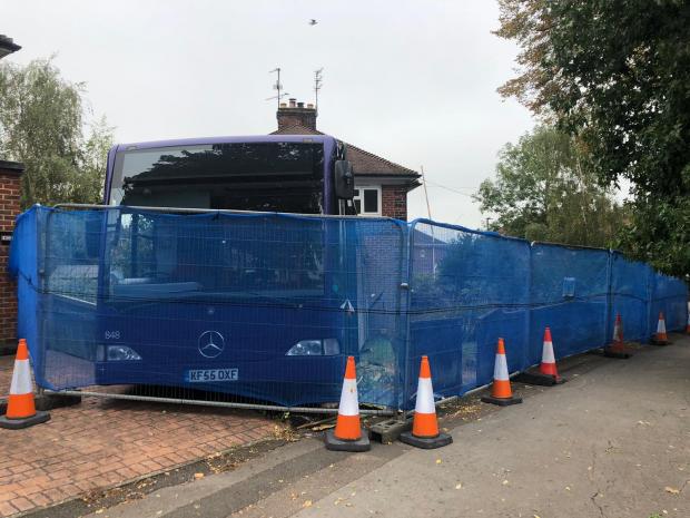 Oxford Mail: An Oxford Bus Company bus crashed into a house in Morrell Avenue, Oxford on Wednesday, October 6, 2021. Robert Dyer and his family have been forced to evacuate the property.
