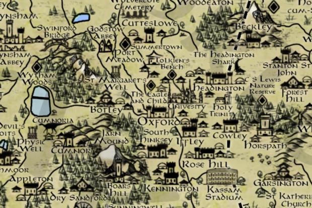 Oxford Mail: Chris Birse's fantasy map showing Oxford. Picture: Chris Birse