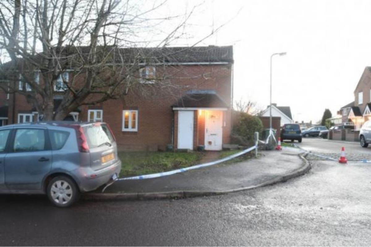 The murder scene in Mendip Heights, Didcot