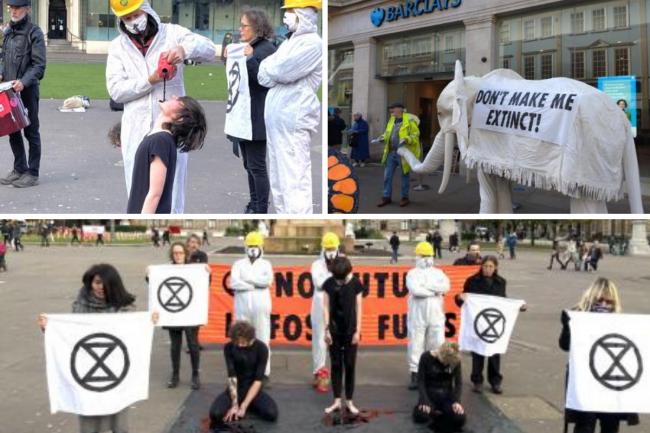 Activists took to the streets in Oxford and Glasgow. Picture: Extinction Rebellion/Braden Sheehy