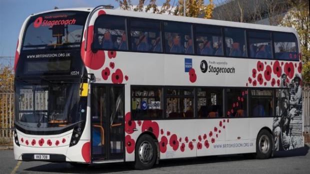 Oxford Mail: A Stagecoach bus for Remembrance Day 
