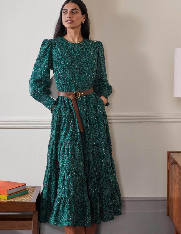 Oxford Mail: Tiered Maxi Dress - Highland Green, Rambling Ditsy. Picture: Boden