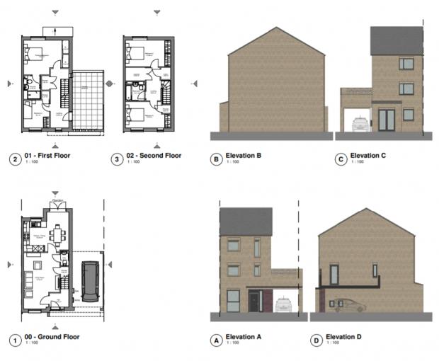Oxford Mail: The proposed design of one of the homes on the site. Picture: Boon Brown Architects/Oxford City Council