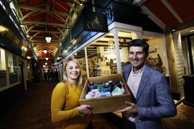 Oxford Mail: Emily Valteri and Ervin Tomkys Valteri from The Oxford Soap Company. Picture: Ed Nix