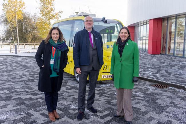 Picture caption: From left, Daniela Petrovic, Delivery Director at Darwin, Nick Appleyard Head of Downstream Business Applications at ESA and Emily Gravestock, Head of Applications Strategy at the UK Space Agency. Credit: Darwin/UK Space Agency
