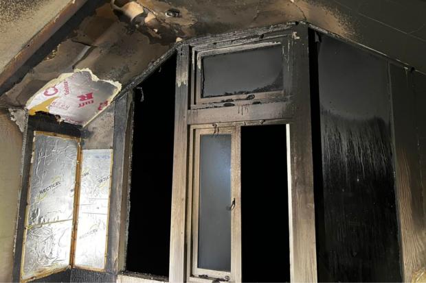 Oxford Mail: The fire took place in the bedroom. Picture: Oxfordshire Fire and Rescue 