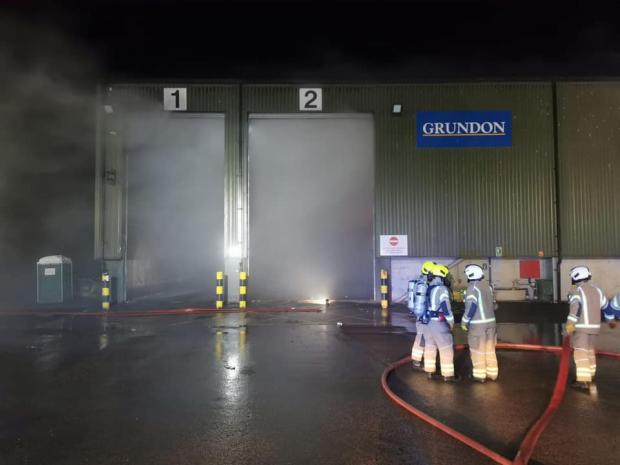 Oxford Mail: The fire at the company's facility in Banbury. Picture: Oxfordshire Fire and Rescue