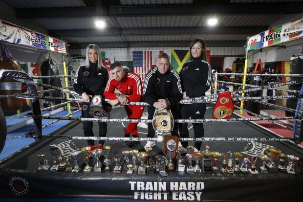 Oxford Mail: Didcot Boxing Club Steph Page, Kieran Davis, Dion Bond and Verity Bond. Picture by Ed Nix
