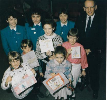 Christmas card designers at Barclays Bank in Cornmarket in 1988