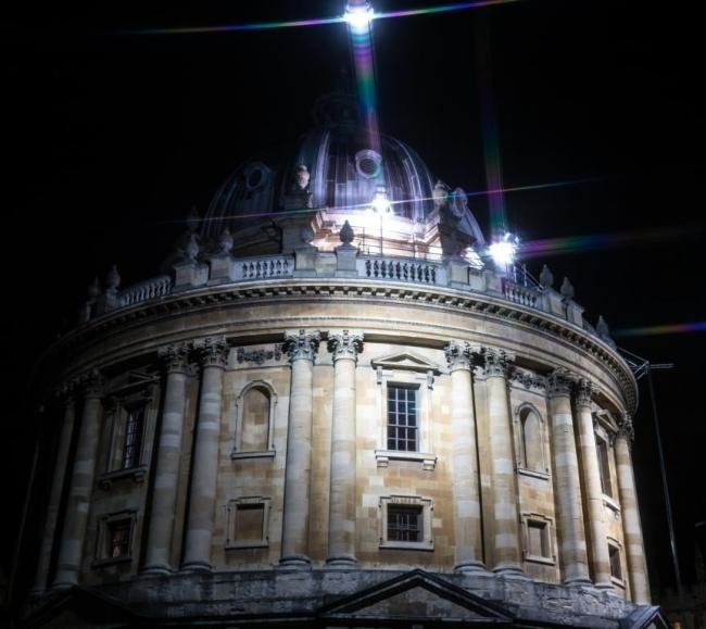 Picture shows the Radcliffe Camera lit-up like never before
